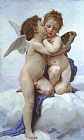 William Bouguereau Canvas Paintings - Cupid and Psyche as Children